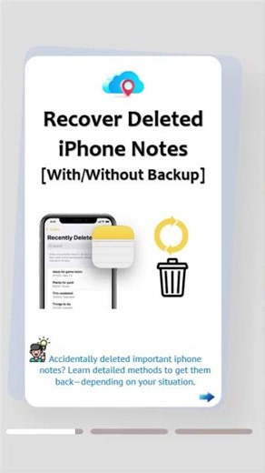📌 Recover Deleted iPhone Notes With or Without Backup#iphonetips #notes #filerecovery