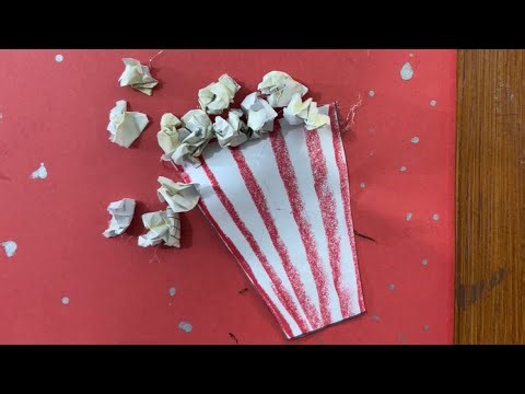 DIY Popcorn Craft Using Paper | Simple & Creative Art Activity”Cute Popcorn Bucket Craft