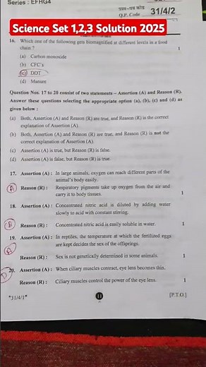 science set-3 answer key 2025 class 10 /class 10 science set 3 (31/4/3) paper solution 2025 / cbse