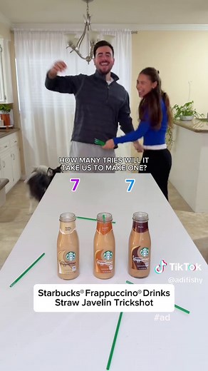 Starbucks Frappuccino Drink Straw Javelin Trickshot