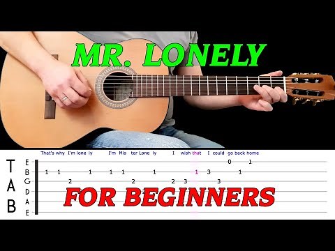 MR. LONELY | Easy guitar melody lesson for BEGINNERS (with tabs) - Bobby Vinton