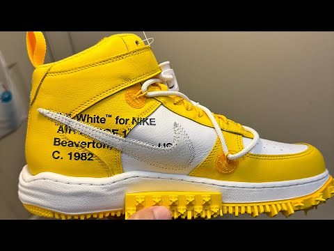 Unboxing and Review of Off-White x Nike Air Force 1 Mid Varsity Maize!