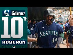 10 HRs for Julio Rodríguez 🔱 He hammers a 3-run shot for the Mariners in the 8th! | MLB Highlights