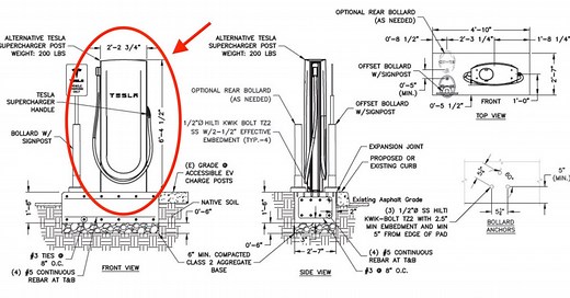 Tesla Supercharger V4 design revealed in new station plan
