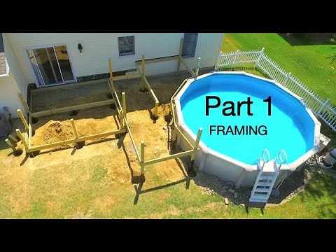 How To Build a 12x12 Two Level Pool Deck with Trex part 1 framing