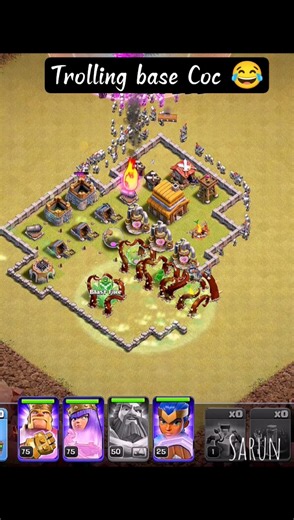 Trolling base Coc #clashofclans #trolling