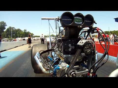 GoPro HD Hero: Top Dragster view of the Supercharger! 6.70 @ 206 mph!
