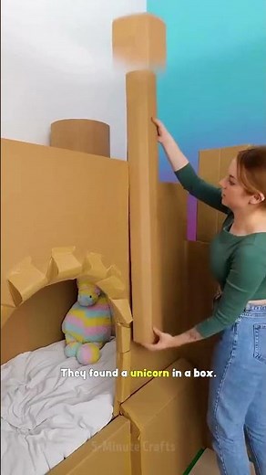 🏰✨ DIY Cardboard Castle: A Magical Mom Creation! 🌟💖 #Shorts #Crafts