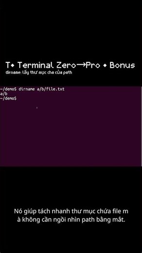 T• dirname: bóc thư mục cha của path trong 1 lệnh | Bonus (Terminal Zero→Pro) #ubuntu #terminal