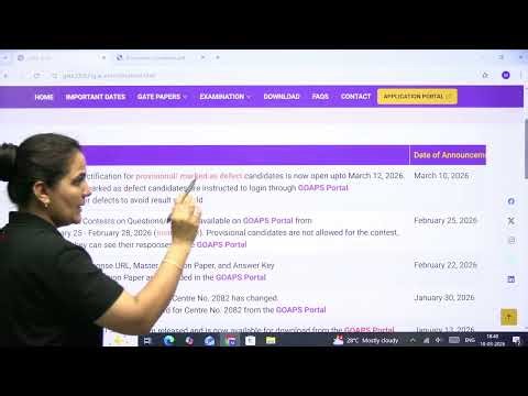 GATE 2026 Official Update | Defect Rectification Window for Provisional / Marked as Defect