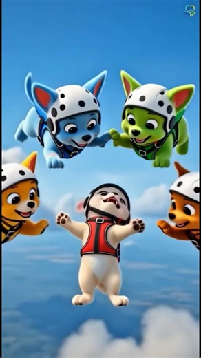 Cute Puppy goes Skydiving and meets some new friends 🐾 #cute #dogshorts