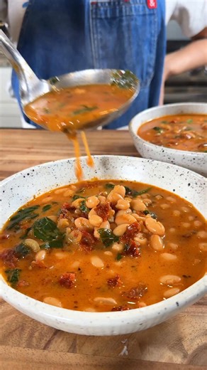 MARRY ME BEAN SOUP 💍 Find the full recipe in the comments below! Ready in 30 minutes and made with a handful of simple ingredients! Just pour a bowl and wait for that proposal! #VeganRecipes #MarryMeSoup #vegan #easyrecipe#soupseason | Sweet Simple Vegan
