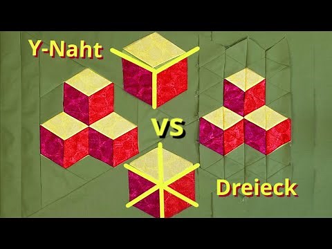 Sewing a patchwork 3D quilt block, explained for beginners.