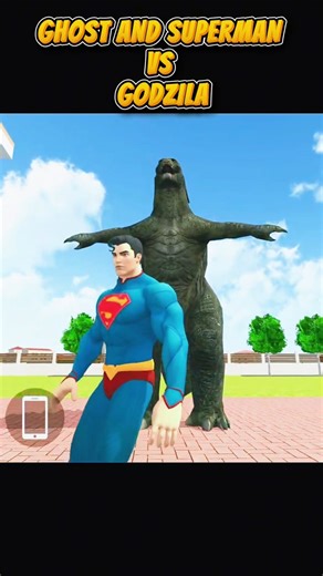 Ghost And Superman Vs Godzilla🤯#shortsfeed​#trending​#trendingshorts​#gta5​ #viralshort​#invincible​
