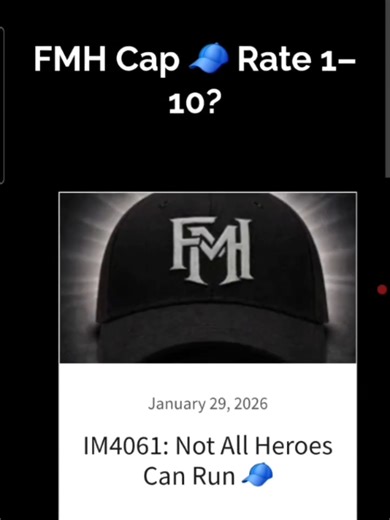 IM4061: Not All Heroes Can Run 🧢Rate FMH Cap 🧢 1–10? 🤝 Never Alone 👊 Brotherhood 🦅 Hunt the Best in You #FitManHunter