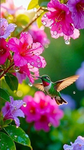 Hummingbird Magic ✨ Slow Motion Flight 🐦 Peaceful 4K Nature Short #nature #shorts