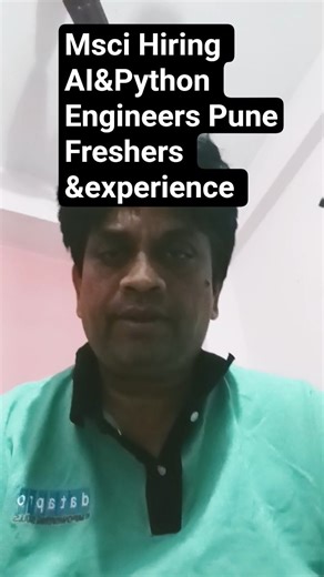 MSCI Hiring AI & Python Engineers #Pune | Freshers & Experienced