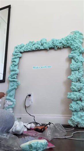 Cam the creator on Instagram: "Make with me: Cloud Mirror Frame with @textura.hair #curly #cloud #art #design #student"