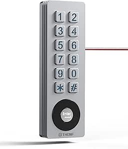 Universal Wired Garage Door Opener Keypad with Metal Casing, Works with Liftmaster, Chamberlain, Craftsman, Genie, Marantec, Linear, and Nortek, No Pairing Required Needed (Rectangular)