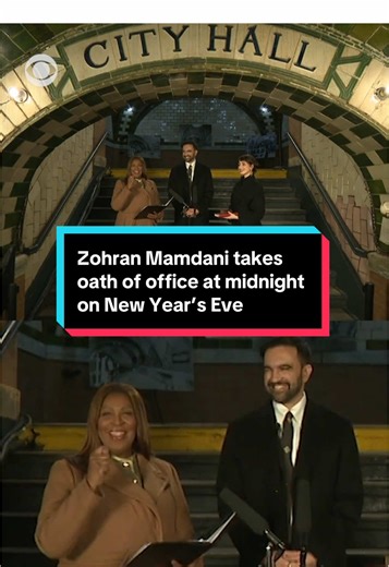 Zohran Mamdani officially took the oath of office as the clock struck midnight on New Year's Eve, becoming the 112th mayor of New York City. In a private ceremony at the abandoned Old City Hall subway station, Mamdani was sworn in by New York Attorney General Letitia James. The 34-year-old democratic socialist, who served in the 36th Assembly District representing the Queens neighborhood of Astoria, is now the city's first Muslim mayor and its first of South Asian descent. #mamdani #nyc #newyork
