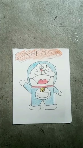 Drawing of beautiful Doraemon with pencil colour #drawing #pencildrawing #art #oilpasteldrawing