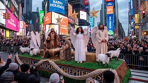 Jesus Christmas Parade in Time Square, NYC | Full Live Nativity Christmas Celebration in New York Step into a world where Christmas celebrations reach an entirely new level of spiritual majesty, imagination, and festive spectacle. This immersive Jesus Christmas Parade experience invites you into the heart of Times Square, NYC, where faith, creativity, and seasonal joy come together in a grand procession. From the very first moment, the atmosphere feels epic, cinematic, and full of wonder, captur