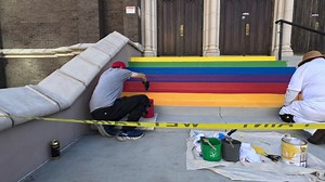 Dallas church paints rainbow steps in protest of Abbott's crosswalk order