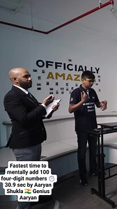 Fastest time to mentally add 100 four-digit numbers ⏱️ 30.9 sec by Aaryan Shukla 🇮🇳 @Genius Aaryan | अशक्य पाणचट