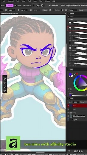 Ten Min Sketch with Affinity Studio - almost there for artists like me!!!