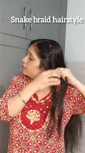 Easy snake braid hairstyle #hairstyle #hair #shorts #youtubeshorts #braidhairstyle #fyp