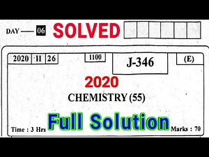 HSC 12th Chemistry Solution 2020/Maharashtra Board 12th Chemistry 2020 Answer/HSC 2020 paper Solved