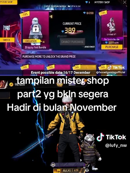 Tampilan Misteri Shop Free Fire November 2025