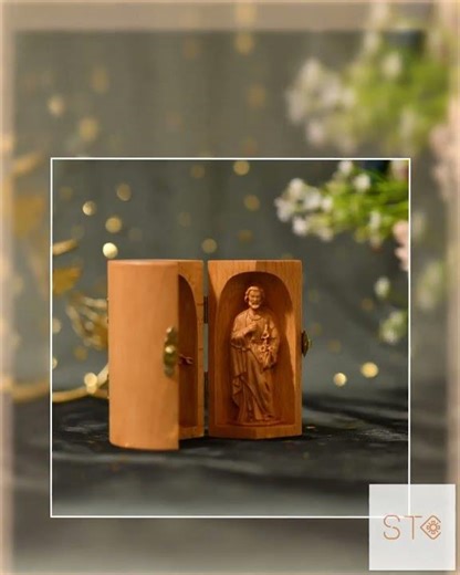 Wooden Solid Catholic Altar in box, Wood Carving catholic icons,Wooden Religious Gifts,Best Frien...