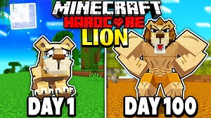 I Survived 100 Days as a LION in Minecraft.. Here's What Happened..