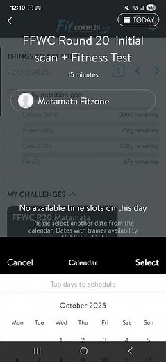 How to book your intial scan and fitness test for FFWC