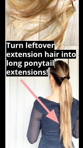 Leftover extensions into a long ponytail & extension diy! #hairextension #ponytail #finehair