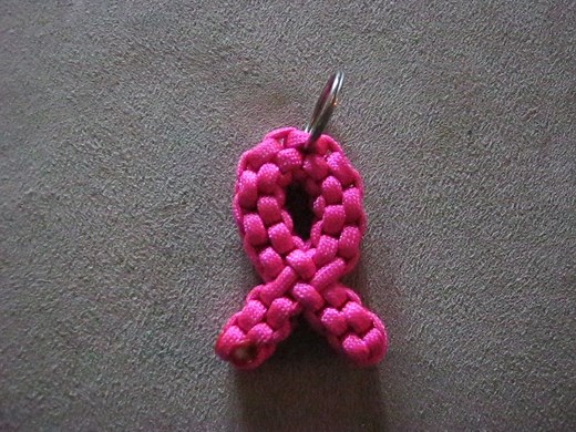 Paracord Breast Cancer Awareness Keychain