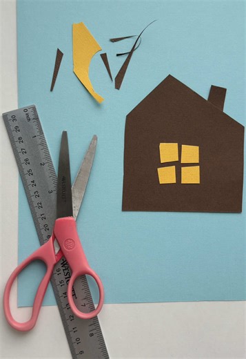 Home handmade paper collage ✂️ This illustration is available on my website shop 💫🎁 follow more collage process stories here 🙌 #paperart #collageartist ###illustration #handcut #home