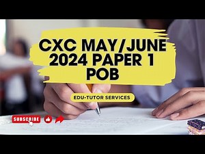 CXC May/June 2024 Paper 1 POB
