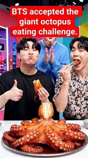 BTS accepted the giant octopus eating challenge. #drama