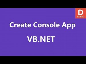 VB.Net Create Console Project in Visual Studio