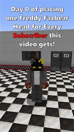 Day 0 of Placing one Freddy Fazbear Head for Every Subscriber this Video Gets!