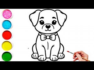 Cute Dog Drawing, Painting & Coloring For Kids and Toddlers_ Kids Art