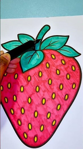 🍓 Coloring for Beginners | Level 1 | Simple Strawberry Coloring Tutorial