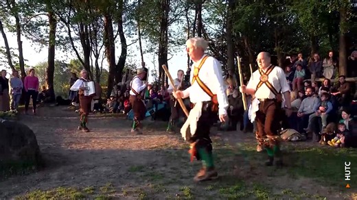 The Ashdown Forest Morris Men gathered with their accordions, jangling bells, oversized hankies and baldrics, for music and dance to celebrate May Day. | Reuters