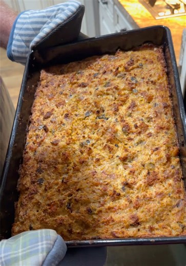 Crawfish cornbread dressing full recipe! #fyf #foodie #foodtok #homecooking #recipe