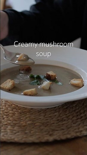 First time making creamy mushroom soup from scratch - so good! #slowliving #cookingathome #cozyhome