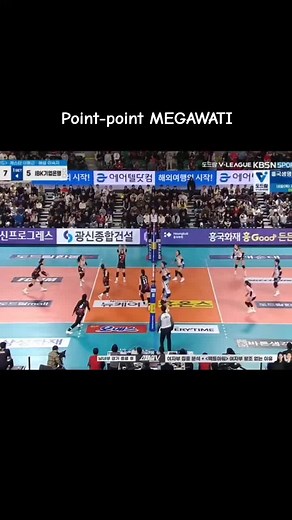 Mega 16 point ( 15 attack, 1 Ace ) #megawatihangestri #volikorea #redsparks #jungkwanjang #fyp