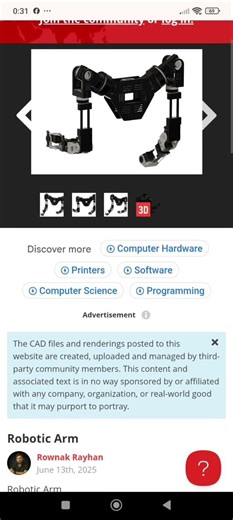 robotic humanoide arms cad #Grabcad