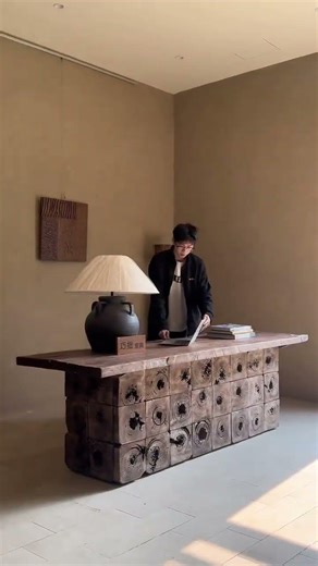 🔥Ugly wood 🪵 makeover! Why is this reception desk so pricey